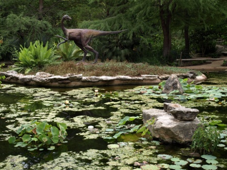 Ornithomimus Statue Above the Bog  Ornithomimus Statue Above the Bog